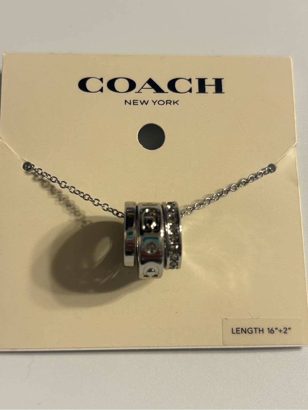 Coach Silver-Tone 3-Piece Necklace, Hoop Earrings & Bangle with Crystal Accents - Picture 10 of 10